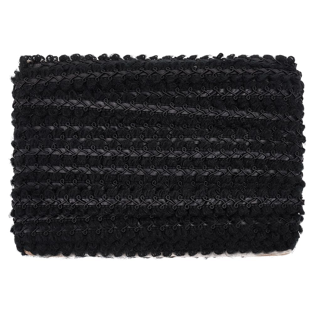 MAYJOYDIY 20.6m Black Lace Trim Braided Ribbons 25mm Wide Sewing Polyester Braid Trim Basic Trim Decorative for Doll Clothes Sewing DIY Craft Supplies Curtains Accessories