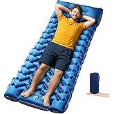 Oramoose Inflatable Camping Mat, Ultra-Lightweight Sleeping Pad with Built-in Pillow & Foot Pump, Camp Pads for Backpackers, Hikers & Outdoor Enthusiasts, Easy to Carry, Gifts