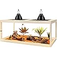 Prolee Reptile Terrarium Tank Up to 78 Gallon, Lizard Tank Bearded Dragon Tank with Metal Mesh Roof Door, Snake Tank with Lock Design (Oak, 78 Gallon Volume, 48 Inch Length)