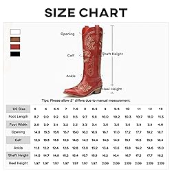 Dixhills Red Cowboy Boots for Women - Wide Calf