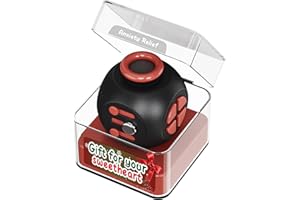 EVNOJY Fidget Toys Fidget Blocks Fidget Pads Stress Fidget Block Twisty Fidget Toy Cube Anxiety Toy Infinite Cube for Adult (Black Red)