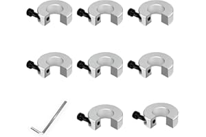 PETOX 8Pcs Shaft Collar Set SBR16 Linear Rail Stop Collars Aluminum Alloy Shaft Limit Fixing Rings with M4 Set Screw, CNC Parts Tool Linear Rail Shaft Stop Collars, Bore 16mm, OD 35mm, Thickness 10mm