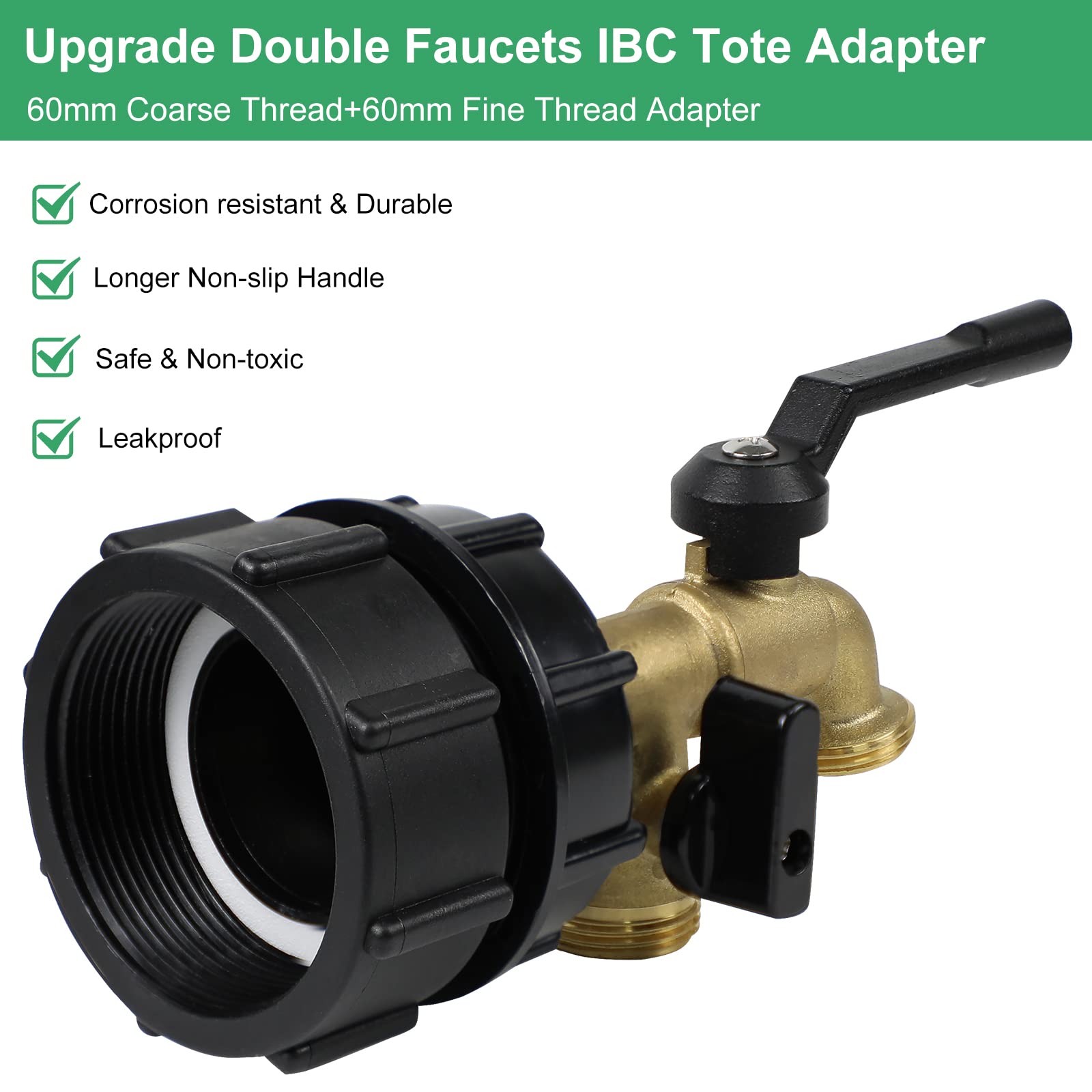 Mua 275-330 Gallon IBC Tote Water Tank Adapter, 2 in 1 Double Faucets 2 ...