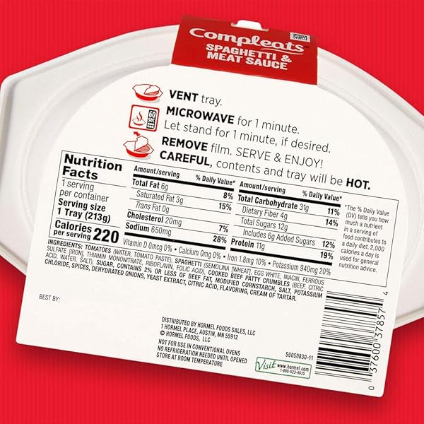 HORMEL COMPLEATS SPAGHETTI & MEAT SAUCE, 7.5 OZ