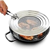 14 inch Dishwasher-Safe Splatter Screen Guard for Frying Pan Grease - Shields 99% of Stove Top from Bacon, Fry Oil, or Deep Fryer Splash - Easy Kitchen Storage Foldable Heat-Resistant Silicone Handle