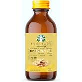 AYUREVDASHREE Cold Pressed Peanut Oil 3.38 fl oz. | Perfect for Deep Frying, High Heat Cooking, Adding to Noodles, Stir-Fries | Wood Pressed Groundnut Oil