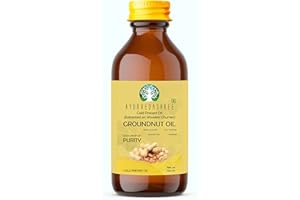 AYUREVDASHREE Cold Pressed Peanut Oil 3.38 fl oz. | Perfect for Deep Frying, High Heat Cooking, Adding to Noodles, Stir-Fries