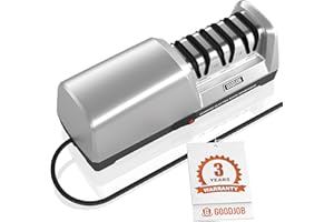 Electric Knife Sharpener for Kitchen Knives - Goodjob Automatic Professional Knife Sharpening System with Diamond Abrasives and Precision Angle Guides, 3 Stage Ceramic Knife Sharpeners Tool