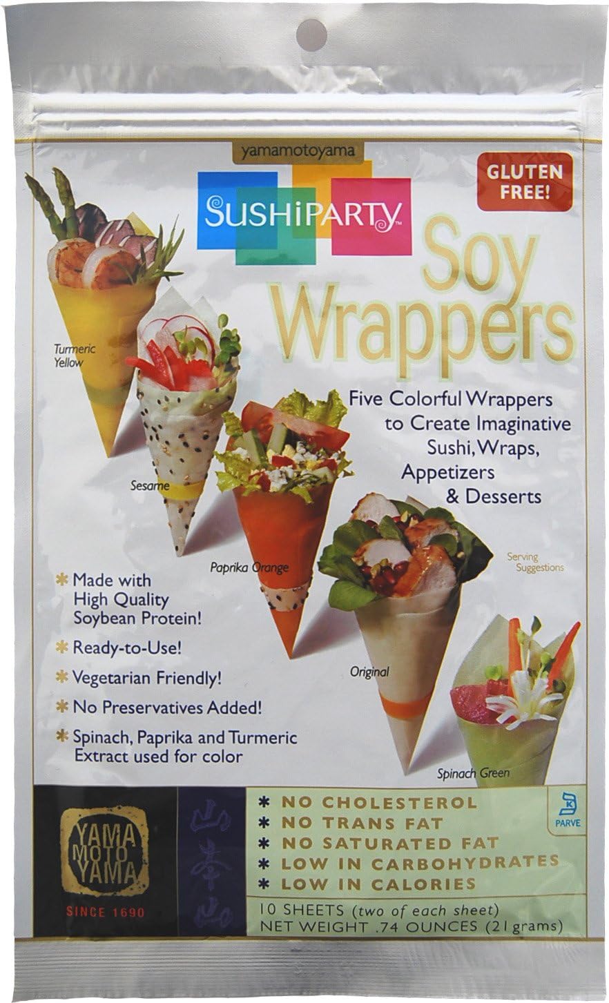 Yama Moto Yama Soy Wrappers Sushi Party,21 Grams 10count (Pack of 6