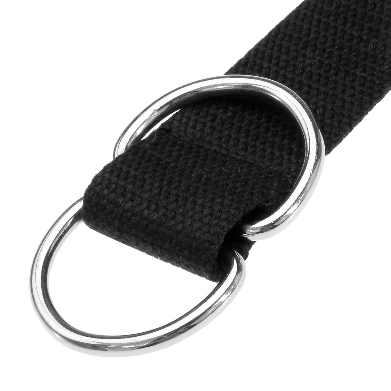 Faleto Herren Damen Gürtel Stoffgürtel mit Doppel D-ringe Schnalle Leinwand Canvas Jeansgürtel Belts 113cm + Original Geschenkbox (Schwarz)