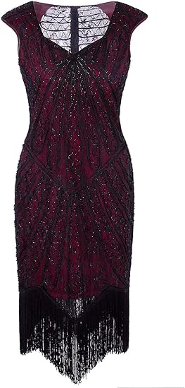 Amazon Vijiv ビンテージ 19年代風 ビーズデコレーション レースカクテルフラッパードレス Us サイズ S カラー レッド ワンピース チュニック 通販