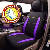 Flying Banner Front and Rear Car Seat Covers Black Purple Full Set view 3