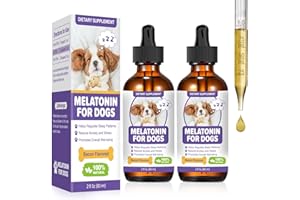 Melatonin for Dogs,Dog Sleep Aid,Liquid Melatonin for Dogs,Calming for Dog,Melatonin for Sleep Relieves Anxiety and Stress, H