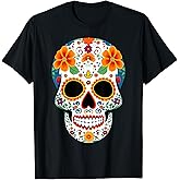 Sugar Skull Funny Halloween Dia De Los Muertos T-Shirt