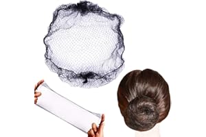 YANTAISIYU 50 Pcs Hair Net 20 Inch Invisible Elastic Mesh Wig Nets for Hair Bun Food Service (Bulk Packing,Black)