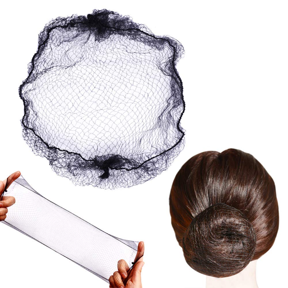 50 Pieces Invisible Hair Nets for Buns Elastic Hair Mesh Hair Buns Holder for Ballet Women (Black)