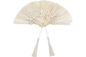 VAPKER 100 Cream Tassels 13cm/5-Inch Silky Soft Tassels with 2-Inch Cord Loop for Jewelry Making, DIY Projects, Bookmarks