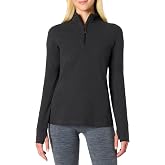 Amazon Essentials Women's Athletic Soft Performance Lightweight Quarter-Zip Long Sleeve Workout Top with Thumbholes