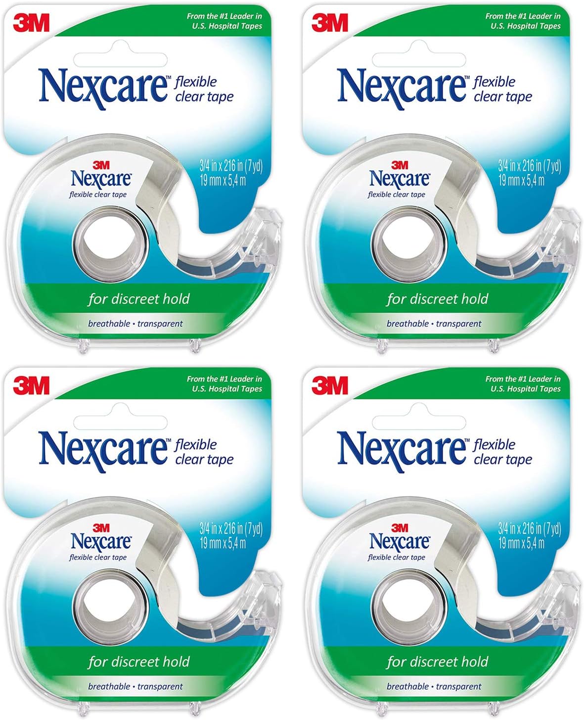 Nexcare Clear Tape 3/4" X 7 Yd (Pack of 4): Sports & Outdoors