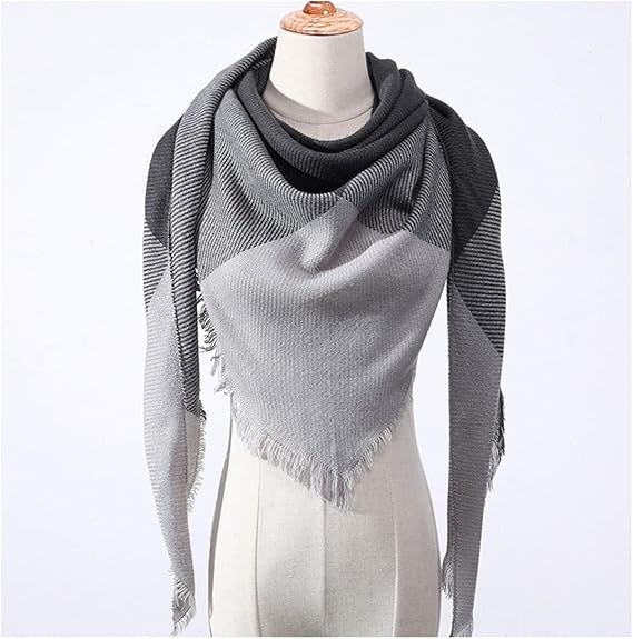 Amazon トライアングルスカーフ 格子柄 暖かいカシミヤスカーフ 女性用ショール バンダナ ラップ ブランケット バンダナ Us サイズ One Size ファッション小物 通販