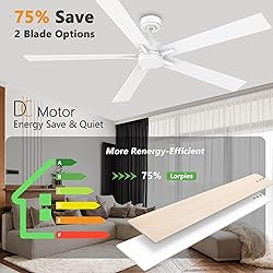72" Large Smart Ceiling Fan with Lights