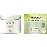 Aveeno Positively Radiant Intensive Moisturizing Face & Neck Night Cream for Tone & Texture, Total Soy Complex & Vitamin B3, 