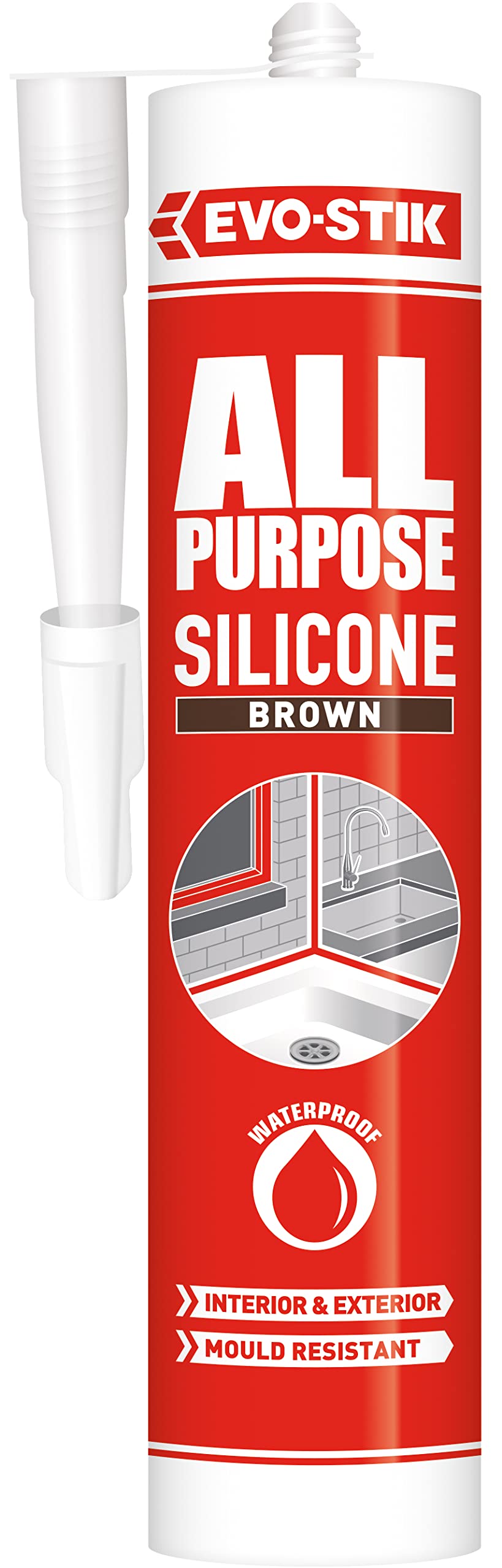 EVO-STIK All Purpose Silicone Sealant, Flexible, Suitable for a Host of Different Applications, Colour: Brown