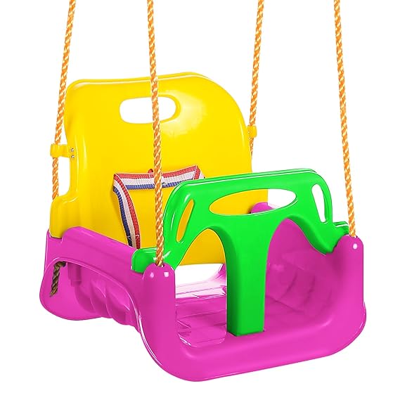 ANCHEER 3-in-1 Sitzschaukel für Kleinkinder, Kinder und Jugendliche abnehmbare aufhängende Sitz Outdoor (Pink)
