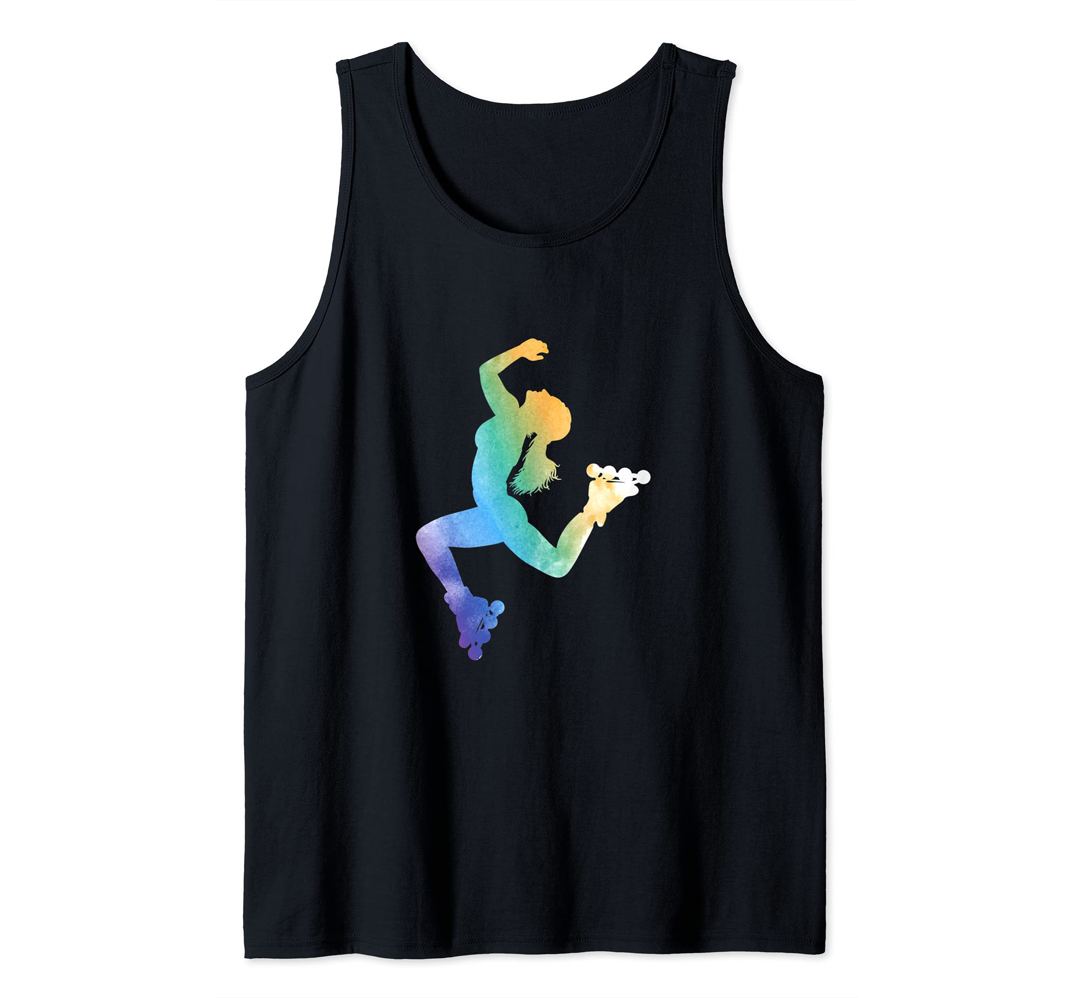 Skater Girl Rollerblade Skate Roller Inliner Skates Sports Tank Top