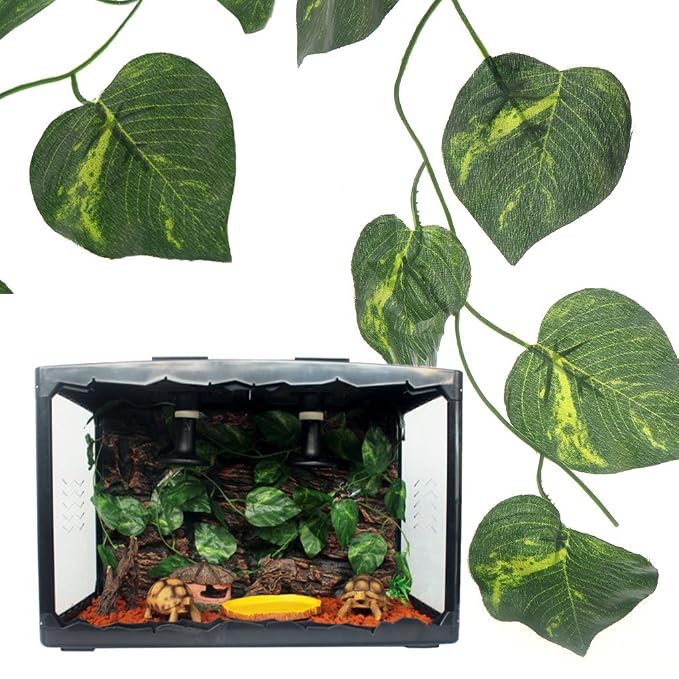 Onpiece Reptile Plants Artificial Vine Green Leaves