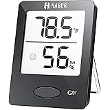 Habor Hygrometer Indoor Thermometer, Humidity Gauge Room Thermometer Indoor, Accurate Mini Wall Digital Hygrometer Temperatur
