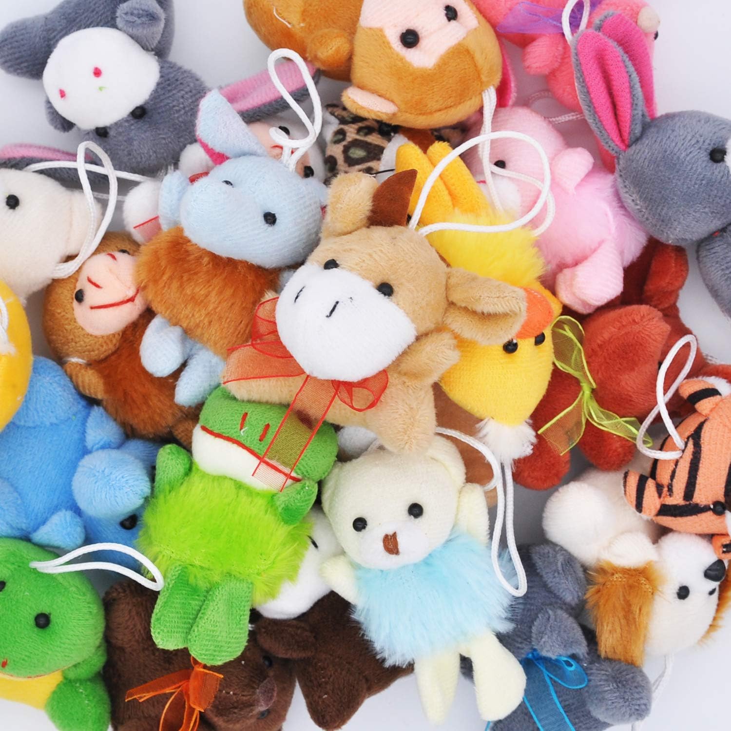 Joyin Toy 24 Pack Mini Animal Plush Toy Assortment (24 units 3" each) Kids Valentine Gift Easter Egg Filter Party Favors: Toys & Games