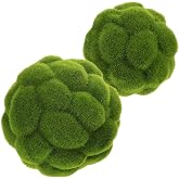 BESTYASH Simulated Mossy Ball 2 Pack 4.72 in Artificial Plant Balls Green Moss Topiary Ornament for Home Decor Fairy Garden Accessories Bowl Fillers Planters Indoor Display