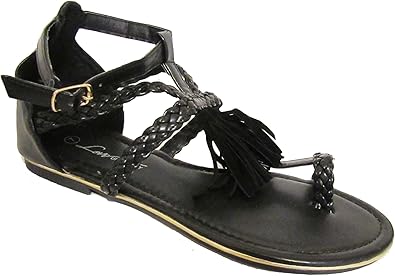 amazon women's black flat sandals