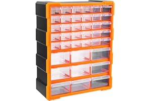 �鶹�� Basics Wall Mount Hardware and Craft Storage Cabinet Drawer Organizer 39 Drawers