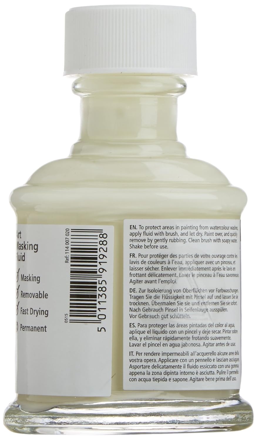 Daler-Rowney Aquafine Watercolour 75ml Art Masking Fluid Medium, Glass Jar with Child Lock Cap - Image 3