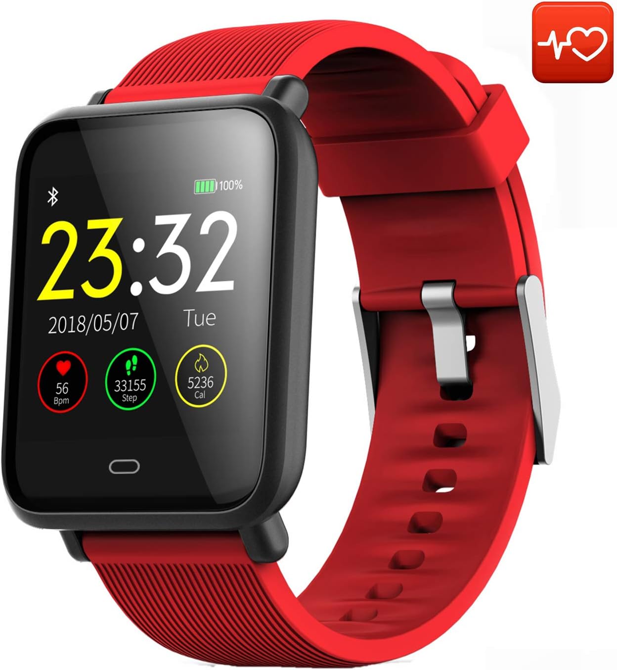 CanMixs Bluetooth Smart watch CM07 Waterproof IP67 Activity Fitness Tracker Watch with Heart Rate Monitor Pedometer Sleep Monitor Stopwatch SMS Call Notification Remote Camera Music iOS Android Phone