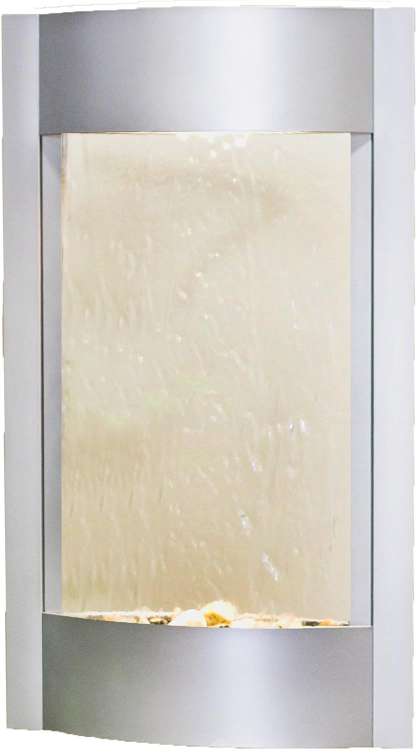 Serene Waters Water Feature with Silver Mirror (Silver Metallic): Home & Kitchen