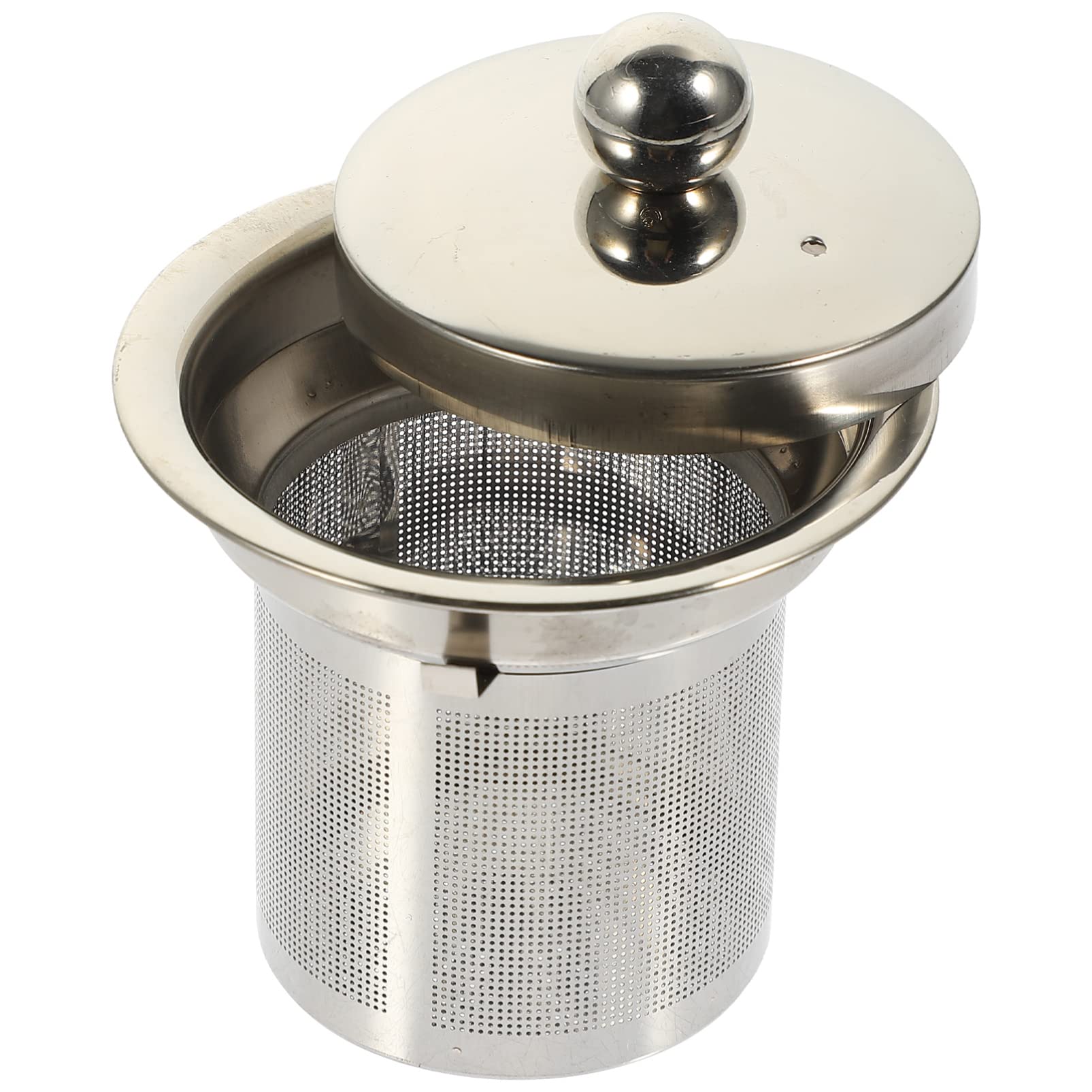 HEMOTON Tea Strainer Insert with Lids Stainless Steel Tea Infuser Tea Filters Metal Teapot Replacement Mesh Strainer Tea Pot Accessories (Silver)