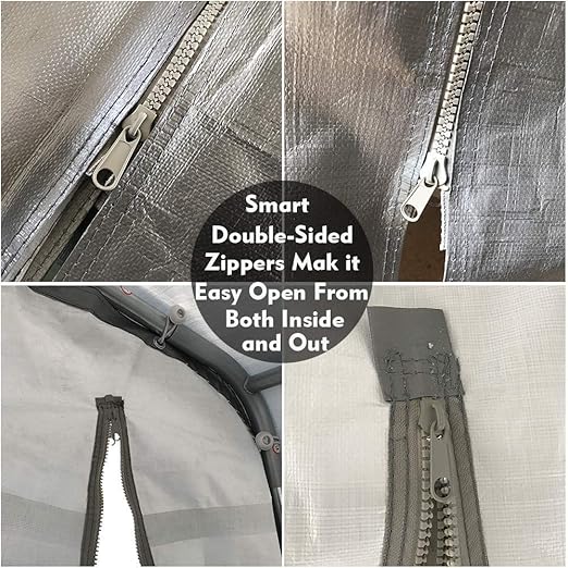 Amazon Com Kdgarden Replacement End Panel Zipper Door Cover Only 10x20 Feet Carport Canopy Garage Tent Storage Shelter With Bungees Cords Gray With White Interior 1 Piece Garden Outdoor