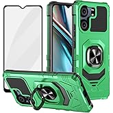 Ailiber for BLU View 5 Case with Kickstand, BLU View 5 B160V Phone Case with Screen Protector, for Magnetic Car Mount, Heavy Duty, Rugged Shockproof Cell Phone Cover for B160V-Green