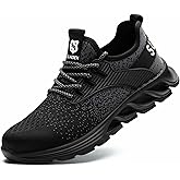 SUADEX Steel Toe Shoes for Men Women Indestructible Safety Work Tennis Shoes Lightweight Comfortable Slip Resistant Breathable Construction Composite Toe Sneakers