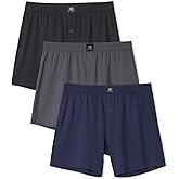 DAVID ARCHY Combed Cotton Boxers for Men Soft Underwear Mens Boxers Knit Boxer Shorts for Men Pack