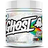 GHOST BCAA Powder Amino Acids Supplement, Sour Strips - 30 Servings - Sugar-Free Intra, Post & Pre Workout Amino Powder & Recovery Drink, 7G BCAA
