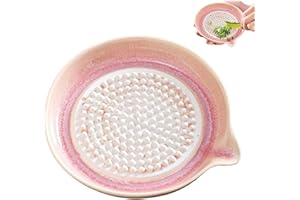 Ceramic Grater Plates, Ceramic Grater for Fruits Vegetables Ginger Cheese Garlic and Onion (Pink 1pcs)