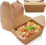 HOT BARGAINS 100 x Kraft Deli Food Boxes 750ml Leak Proof 130x112x106mm