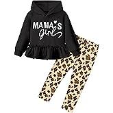 CRISONE Toddler Baby Girl Clothes Long Sleeves Ruffle Hoodie Shirt Floral Pants 2 Pcs Fall Winter Outfits Set