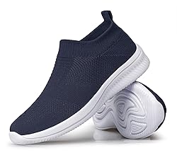 vibdiv Flat Shoes Mesh Knit Sock Sneakers Slip on