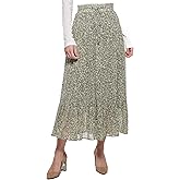 DKNY Womens Chiffon Ruffle Printed Sportswear Skirt