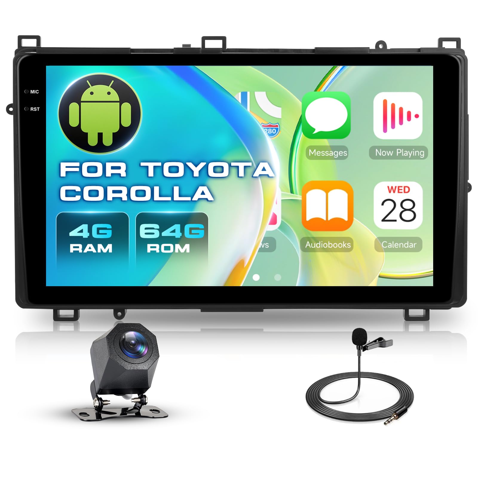 Photo 1 of [4G+64G] Car Stereo for Toyota Corolla 2017 2018 2019 with Wireless Carplay and Android Auto, Driauto 9 Inch Touch Screen Android Radio for Toyota with Bluetooth Mirror Link WIFI GPS SWC FM/RDS EQ USB